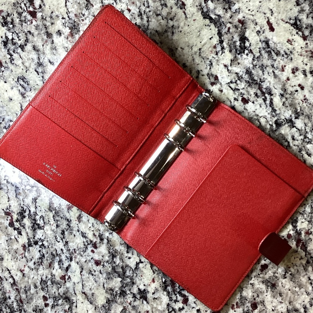 ❤️Louis Vuitton MM Red Epi Leather Medium Ring Agenda Cover Organizer - Picture 10 of 16